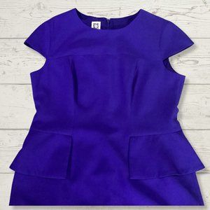 ANNE KLEIN Dress with Peplum faux pocket - Blue - Size 14